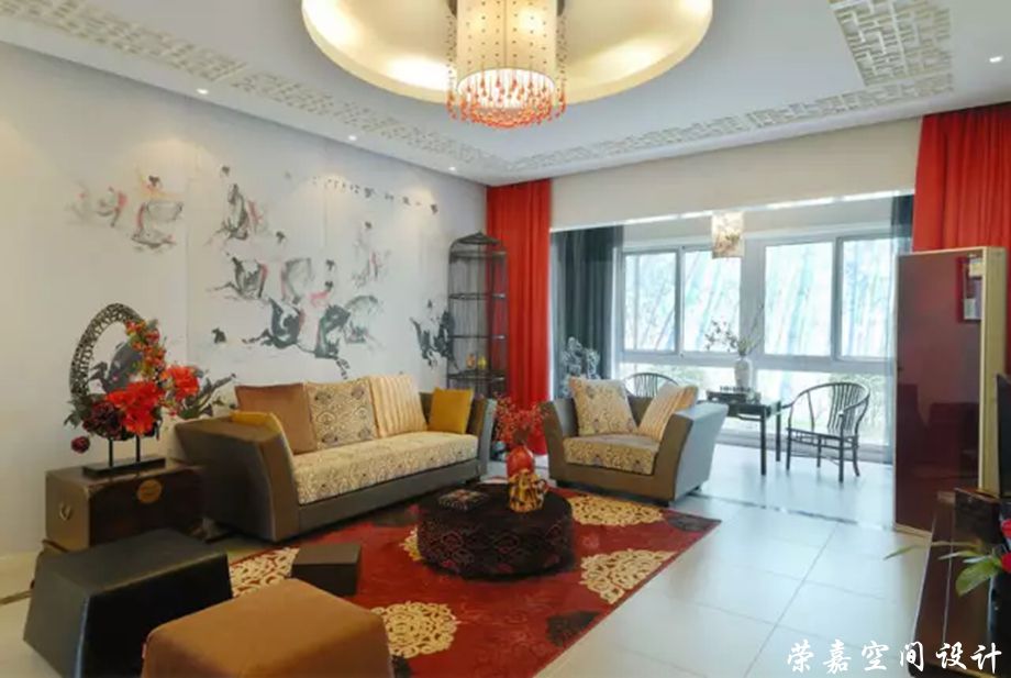 上海裝修案例120㎡中式婚房，熱情、浪漫、接地氣！